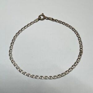 Sterling Silver Italian Anchor Chain Bracelet. 7 inches long